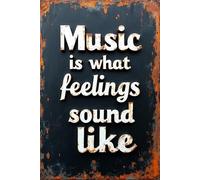 XingFox Plaque décorative murale « La musique, c'est le son des émotions » - Idée cadeau humoristique pour café, maison, cuisine, salle de bain, ferme, jardin, bar - Affiche en métal 20 x 30 cm
