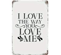 XingFox Plaque décorative murale vintage en métal « J'aime la façon dont tu m'aimes » pour café, ferme, pêche, garage, jardin, cour (20 x 30 cm).