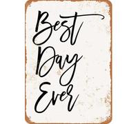 XingFox Plaque décorative rustique en métal « Meilleur jour de ma vie » pour cuisine, style vintage, style grotte, affiche murale pour maison de campagne, jardin, bar ou club, 20 x 30 cm