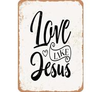 XingFox Plaque décorative vintage en métal « Aimer comme Jésus », idéale pour décorer un café, une maison, une cuisine, une salle de bain, une ferme, un jardin ou un bar. Affiche 20 x 30 cm.