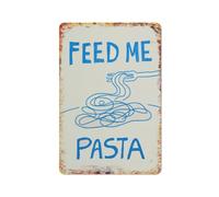 XingFox Plaque décorative vintage en métal « Nourrissez-moi de pâtes », idéale pour décorer un café, une maison, une cuisine, une salle de bain, une ferme, un jardin ou un bar. Format 20 x 30 cm.
