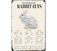 XingFox Plaque décorative vintage en métal pour cuisine, collection Rab Cuts, 20 x 30 cm (8 x 12 pouces). Décoration murale artistique pour salle de bain, bar, café, cuisine ou chambre.