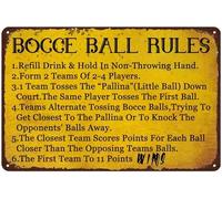 XingFox Plaque décorative vintage humoristique en métal « Règles de la pétanque » (8 x 12 pouces) pour café, maison, salon, chambre, cuisine, jardin, garage, bar ou pub.