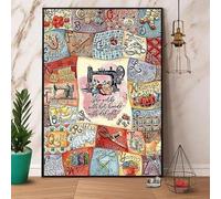 XingFox Plaque en métal « Elle travaille de ses mains avec plaisir », style rétro, vintage, décoration murale pour salle de couture ou atelier de loisirs créatifs, 20 x 30 cm