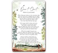 XingFox Plaque en métal « Ne quittez pas », poème d'Edgar Albert Guest, affiche inspirante, décoration pour la maison, art vertical, tableau, décoration pour café, bar, pub, 20 x 30 cm