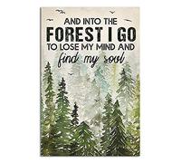 XingFox Plaque en métal pour « And Into The I Go to Lose My Mind and Find My Soul Hiking Girl » Plaque en métal rétro vintage pour décoration murale de café à domicile 20,3 x 30,5 cm