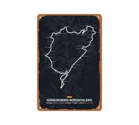 XingFox Plaque en métal vintage 20 x 30 cm (8 x 12 pouces) - Circuit des 24 Heures du Nürburgring - Décoration pour garage ou atelier