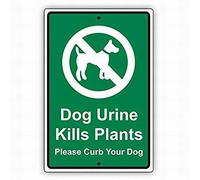 XingFox Plaque en tôle 20 x 30 cm - Danger : l'urine de chien tue les plantes. Veuillez contrôler votre chien - Avertissement - Décoration de rue extérieure