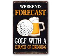 XingFox Plaque métallique humoristique « Golfing Life » - Décoration murale pour homme, caverne, maison, sport - Décorations de golf vintage - 20 x 30 cm