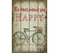 XingFox Plaque vintage en métal « Faites ce qui vous rend heureux » (20 x 30 cm) pour la décoration de café ou de maison.