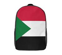 XingFox Sac à dos aux couleurs du drapeau du Soudan avec bretelles réglables, idéal pour les ges, les pique-niques et les activités nautiques.