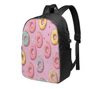 XingFox Sac à dos pour ordinateur portable en forme de donut, sac de ge avec port de chargement USB, sacoche pour homme et femme