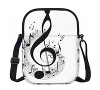XingFox Sac bandoulière zippé à imprimé musical avec doublure intérieure lisse et accès facile pour une utilisation quotidienne en extérieur