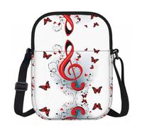 XingFox Sac bandoulière zippé à motif musical avec doublure intérieure lisse et accès facile pour une utilisation quotidienne en extérieur
