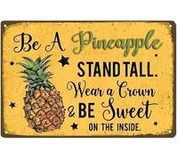 XingFox Sois un pin, tiens-toi droit, porte une couronne, sois doux à l'intérieur - Panneau rétro vintage en pin, panneau de bar en métal, décoration de maison de campagne 20 x 30 cm