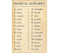 XingFox Tableau de l'alphabet phonétique en métal, affiches d'apprentissage de l'alphabet, plaque éducative en classe, décoration murale pour étudiants, cadeau pour femmes et hommes, 20 x 30 cm