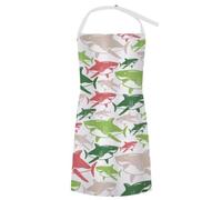 XingFox Tablier de cuisine Bull Shark Predators Dangerous Nature3 avec poches avant et sangle de cou ajustable, idéal pour hommes et femmes. Convient pour la cuisine, la pâtisserie et les grillades.