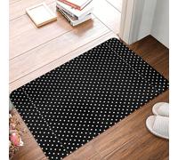 XingFox Tapis à Pois Noirs et Blancs, Tapis de Bienvenue pour intérieur et extérieur, paillasson décoratif 40 x 60 cm