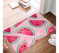 XingFox Tapis de Bienvenue décoratif 40 x 60 cm, Motif pastèque Aquarelle, pour intérieur et extérieur.