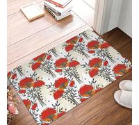 XingFox Tapis de Bienvenue décoratif à Motifs de Coquelicots Rouges, pour intérieur et extérieur, 40 x 60 cm