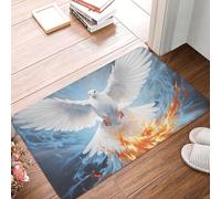 XingFox Tapis de Bienvenue décoratif Colombe du Saint-Esprit Blanche, pour intérieur et extérieur, 40 x 60 cm