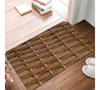 XingFox Tapis de Bienvenue décoratif en rotin tressé Marron, pour intérieur et extérieur, 40 x 60 cm (16 x 24 Pouces).