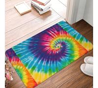 XingFox Tapis de Bienvenue rétro Arc-en-Ciel tie-Dye, pour intérieur et extérieur, Tapis décoratif de Porte 40 x 60 cm