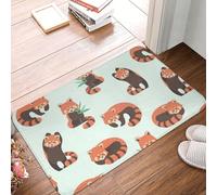 XingFox Tapis Red Panda, Tapis de Bienvenue pour intérieur et extérieur, paillasson décoratif 40 x 60 cm