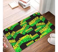 XingFox Tapis Vert Drapeau de la Jamaïque, Tapis de Bienvenue pour intérieur et extérieur, paillasson décoratif 40 x 60 cm