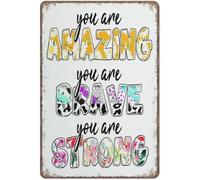 XingFox Vous êtes incroyable, affirmation positive, décoration, motivant, drôle, en métal, affiche murale, art pour cuisine, jardin, salle de bain, ferme, maison, café, décoration 20,3 x 30,5 cm