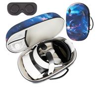 XINGFUDAO Grand étui de transport pour Meta Quest 3/Quest 3S, sac de rangement de protection compatible avec Kiwi/BOBOVR/Maecker Headstrap et accessoires, bleu, L, Simple et facile