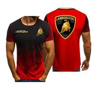 XINGHA Hommes Manches Courtes Été Lam bo.RGhi.ni, Manches Courtes À Séchage Rapide, Vêtements D'été Décontractés, T-Shirts(Red,XL)