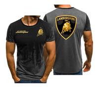 XINGHA Hommes Manches Courtes Été Lam bo.RGhi.ni, Manches Courtes À Séchage Rapide, Vêtements D'été Décontractés, T-Shirts(Grey,S)