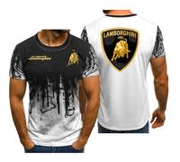 XINGHA Hommes Manches Courtes Été Lam bo.RGhi.ni, Manches Courtes À Séchage Rapide, Vêtements D'été Décontractés, T-Shirts(White,XL)