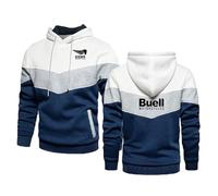XINGHA Pull à Capuche pour Homme Bu-ell, Léger à Manches Longues, Sweatshirt à Capuche pour Hiver et Automne, man(White,XXL)