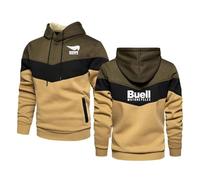 XINGHA Pull à Capuche pour Homme Bu-ell, Léger à Manches Longues, Sweatshirt à Capuche pour Hiver et Automne, man(Khaki,XL)