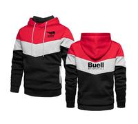 XINGHA Pull à Capuche pour Homme Bu-ell, Léger à Manches Longues, Sweatshirt à Capuche pour Hiver et Automne, man(Red,S)