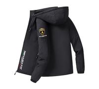 XINGHA Veste D'Extérieur L-äm.bör. ghi, Manteau D'extérieur Manches Longues Col Rabattu, Résistant Au Froid Pour La Saison Automne-hiver, Hiver(Black,3XL)
