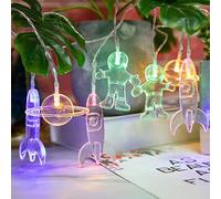 XINGHE Guirlandes Lumineuses Acryliques à LED Pour L'espace, Fusée D'astronaute, Fonctionnant Avec Des Piles Pour Noël, Anniversaire, Fête, Chambre à Coucher, Intérieur & Extérieur (1.5M, Multicolore)