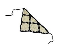XINGLIDA Bandeau coloré au crochet pour femme, bandana tricoté pour foulard, motif mignon, turban à nouer pour triangle pour envelopper la tête, charmant (BG#)