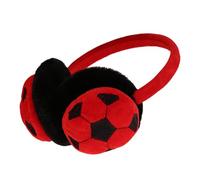 XINGLIDA Beau cache-oreilles imprimé football Cache-oreilles thermiques Bandes élastiques Manchons pliables pour joggeurs et skieurs Chauffe-oreilles réglable, rouge, taille unique