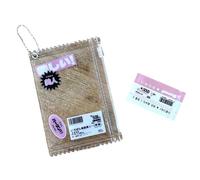 XINGLIDA Bijoux fantaisie, étui à bonbons transparent d'inspiration coréenne avec fermeture éclair, porte-clés, porte-cartes, pendentifs de sac, rose bonbon, Größe des Kartenhalters: 12 x 8,2 cm
