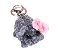 XINGLIDA Bijoux fantaisie, joli porte-clés avec un hamster qui couine et un son de violon. Pendentif en peluche tricoté à la main durable, Größenreferenzbild, alliage de laine