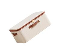XINGLIDA Boîte de rangement en coton et lin avec fermeture éclair de grande capacité - Couvercle anti-poussière - Organiseur pour vêtements - Rangement en tissu avec fermeture éclair pour linge de lit