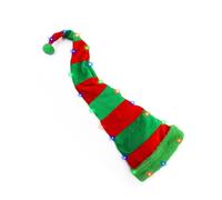 XINGLIDA Bonnet d'elfe lumineux en poils de Noël Bonnet Vacances Kobold Joyeux Streetwear Blingbling Casquettes à rayures Chapeaux pour adultes