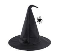 XINGLIDA Bonnet en laine - Chapeau de sorcière d'Halloween pour enfants et adultes - Accessoire de costume de cosplay - Chapeau de sorcière pour fête d'Halloween, Noir , XS-XL