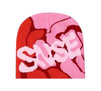 XINGLIDA Bonnet en laine hip-hop avec motif de lettres, bonnet chaud tendance, couvre-chef d'hiver pour l'hiver, Grand rose rouge, XS-XL