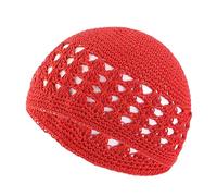 XINGLIDA Bonnet en laine pour adultes musulmans d'hiver élastique crochet islamique protection auditive hiver église prière chaud L, rouge, XS-XL