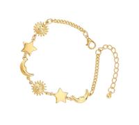 XINGLIDA Bracelet à breloques celestials en or 14 carats réglable avec bracelet étoile de lune élégant accessoire de chaîne de poignet pour toute la plage Ciel céleste élégant