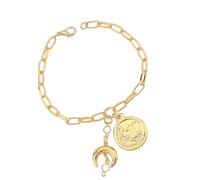 XINGLIDA Bracelet à breloques celestials en or 14 carats réglable avec bracelet étoile de lune élégant accessoire de chaîne de poignet pour toute la plage Ciel céleste élégant